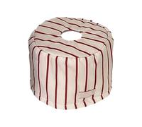 Boîte à mouchoirs ronde à rayures rouges | Housse en coton, design amovible, lavable en machine pour la décoration de la maison, les familles et les réunions