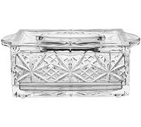 Boîte à mouchoirs simple en verre transparent rectangulaire pour salle de bain, cuisine et bureau - 21 cm