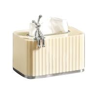 Boîte à mouchoirs Support de boîte à mouchoirs décoratif, distributeur serviettes en papier rectangulaire moderne transparent for couverture faciale Porte-mouchoirs décoratif(Beige)
