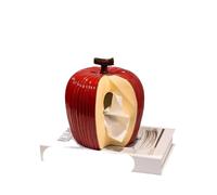 Boîte à mouchoirs Support de boîte à mouchoirs en céramique pomme décorative créative, décoration maison moderne Housse pour distributeur(Red)