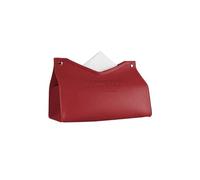 Boîte à mouchoirs Support de boîte à mouchoirs en cuir PU, décoration salon et chambre coucher Porte-mouchoirs décoratif(Red)