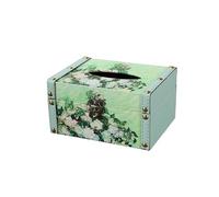 Boîte à mouchoirs Support de la boîte à mouchoirs, couverture carrée classique, peinture l'huile, sèche-cuir, distributeur papier Porte-mouchoirs décoratif(Green)