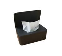 Boîte à mouchoirs Supports de boîte à mouchoirs, couverture anti-poussière en plastique domestique, support humide décoration Porte-mouchoirs décoratif(Black)