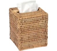 Boîte à mouchoirs tissée en rotin, carrée 13x13x15cm, faite à la main - Boîte à mouchoirs Distributeur de mouchoirs et de mouchoirs cosmétiques
