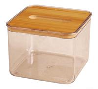 Boîte à mouchoirs transparente avec dessus en bois conçue pour la maison, le bureau, le salon (A)