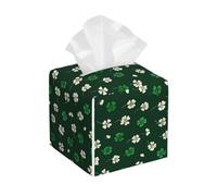 Boîte À Mouchoirs, Trèfles Blancs Et Verts, Trèfle De La Saint-Patrick Réutilisable Boîte pour Mouchoirs Durable Distributeur De Mouchoir pour Voiture Décoration Table De Chevet