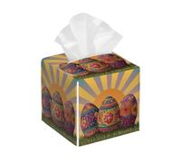 Boîte À Mouchoirs, Œufs De Pâques À Motifs Ethniques Réutilisable Boîtes À Mouchoir Pompant Distributeur Mouchoir pour Décoration Bureau Commode