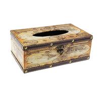 Boîte à mouchoirs vintage en bois avec drapeau anglais Union Jack chic décoration voiture et salle à manger Distributeur de serviettes - La Terre