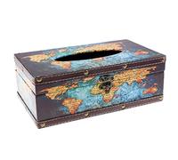 Boîte à mouchoirs vintage en bois avec drapeau anglais Union Jack chic décoration voiture et salle à manger Distributeur de serviettes - Globe