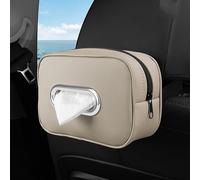 Boîte à Mouchoirs Voiture pour Mercedes Benz B Class 2005-2025 W245 W246 W247, Cuir Microfibre avec Fermeture Éclair, Support Mouchoir pour Accoudoir et Appui-Tête, Style Souple Bord Argent