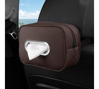Boîte à Mouchoirs Voiture pour Mercedes Benz B Class 2005-2025 W245 W246 W247, Cuir Microfibre avec Fermeture Éclair, Support Mouchoir pour Accoudoir et Appui-Tête, Style Souple Bord Argent