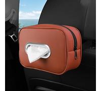Boîte à Mouchoirs Voiture pour Mercedes Benz B Class 2005-2025 W245 W246 W247, Cuir Microfibre avec Fermeture Éclair, Support Mouchoir pour Accoudoir et Appui-Tête, Style Souple Bord Argent