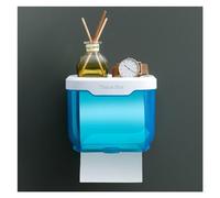 Boîte à mouchoirs Wall Mount Tissue Holder Box for Bathroom Toilet Paper Holder Storage Rack Punch-Free Storage Box Kitchen Supplies Housse de boîte à mouchoirs(Blue,Grand)