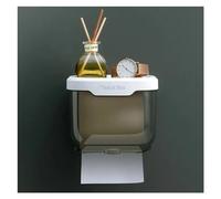 Boîte à mouchoirs Wall Mount Tissue Holder Box for Bathroom Toilet Paper Holder Storage Rack Punch-Free Storage Box Kitchen Supplies Housse de boîte à mouchoirs(Noir,Grand)
