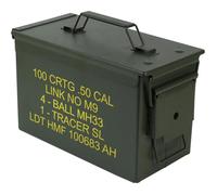 Boite a munitions US,Cantine metallique | 30 x 19 x 15,5 cm | verte