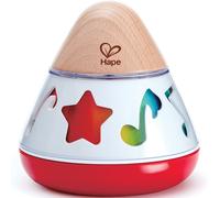 Hape Boîte à Musique Bébé en Bois - Boîte à Musique à Remonter, Musique Douce et Notes Colorées - Jeux d'Éveil en Bois pour Bébé Fille et Garçon - Jouets Sensoriels Premier Âge