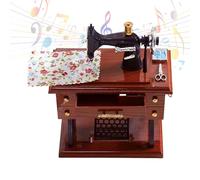 Boîte à musique à coudre - Ornement avec mélodie à charge, figurine antique de machine à coudre, affichage artistique avec décoration sonore mécanique, pièce de vitrine pour pièce d'artisanat |