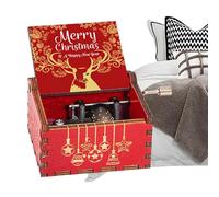 Boîte à musique avec manivelle de Noël, boîte à musique classique sculptée avec manivelle - Boîte à musique vintage pour garçon, fille, famille, ami, amoureux, convient pour anniversaire, Noël