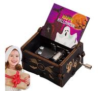 Boîte à musique avec motif d'Halloween - Boîte à musique classique vintage avec manivelle - Boîte à musique pour Halloween - Boîte à musique festive élégante pour amis - 8,9 x 5,7 x 4,3 cm