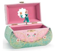 Djeco Boîte à musique Balade en Carrosse – Rangement bijoux, velours, miroir, princesse décorative