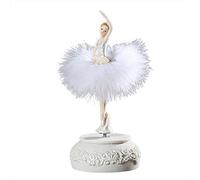 Boîte à musique ballerine - Carrousel du lac des cygnes avec plume pour cadeau d'anniversaire