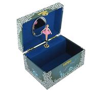 Boîte à musique / boîte à bijoux musicale / coffret musical à bijoux en bois avec ballerine dansante, miroir et mécanisme musical à ressort de 18 notes (Réf: 22004) - Berceuse de Johannes Brahms