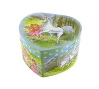 Boîte à musique / boîte à bijoux musicale / coffret musical à bijoux en bois avec illustration de licorne, fée dansante et mécanisme musical à ressort de 18 notes - Once upon a december (Anastasia)