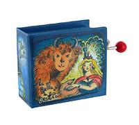 Boîte à musique/boîte musicale à manivelle en carton en forme de livre avec mécanisme musical de 18 notes (Réf: 1608) - La Belle et la bête - Histoire éternelle (Alan Menken)