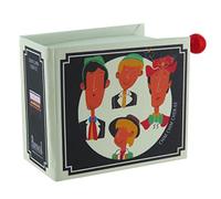 Boîte à musique/boîte musicale à manivelle en carton en forme de livre avec mécanisme musical de 18 notes (Réf: 1551) - Chim chim cher-ee - Marry Poppins (Sherman brothers)