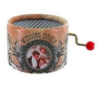 Boîte à musique/boîte musicale à manivelle en carton renforcé illustré sur le thème du mariage avec mécanisme musical de 18 notes - Marche nuptiale (Felix Mendelssohn)