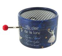 Boîte à musique/boîte musicale à manivelle en carton renforcé illustré sur le thème d'une chanson enfantine avec mécanisme musical de 18 notes - Au clair de la lune (traditionnel)