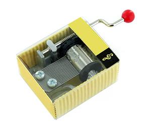 Boîte à musique/boîte musicale avec mécanisme musical à manivelle de 18 notes dans une boîte en carton - Malbrough s'en va-t-en guerre (traditionnel)