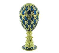 Lutèce Créations Boîte à Musique pour Les fêtes de Pâques/Oeuf écrin Musical de Style Fabergé en métal avec dorures et mécanisme Musical à Ressort de 18 Notes - Le Beau Danube Bleu (Johann Strauss)