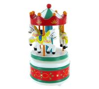 Boîte à musique - Carrousel - La flûte enchantée (W. A. Mozart) - LUTECE CREATIONS - Blanc - 8 X 8 X 14 cm