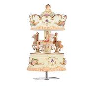 Boîte à Musique carrousel remonter de Luxe Objet d Art Cadeau avec Design Romantique et Bonne Technique Sculpture mélodie Le Château dans Ciel résine synthétique Mouvement métallique