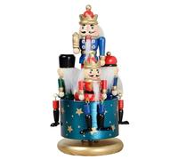 Boîte à musique Casse-Noisette en bois Soldat Casse-Noisette Boîte à musique de Noël Figurines de marionnettes traditionnelles Ornement Mécanique Artisanat pour la décoration table la maison Ble