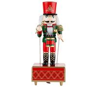 Boîte à Musique Casse-Noisette - Ornement Casse-Noisette en bois, Boîte à musique de bureau, Décoration de vacances faite à la main | Cadeau de Noël pour enfants adolescents adultes amateurs