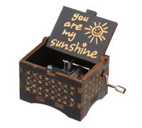 Boîte À Musique Classique Antique Gravée À Manivelle En Bois, Vous Êtes Mon Soleil, Saint Valentin, Fête Des Mères, Cadeaux, 1 Pièce