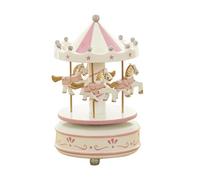 Boîte À Musique Classique - Cheval Carrousel - Jouet Rotatif Musical En Bois | Figurine À Remonter Conique Pour Cadeau D'anniversaire Pour Filles, Cadeau De Voyage Pour La Saint-valentin, Joue Des Orn