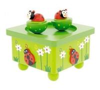 Ulysse Jouet de premier âge Couleurs d'enfance 3875 - Boîte à musique coccinelle feuille vert