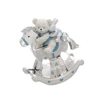 Boîte à musique de Bagutta Boîte à musique cheval à bascule avec ours bleu clair La référence est B 4204 A.