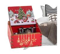 Boîte à musique de Noël, boîte à musique classique sculptée avec manivelle | Boîte à musique vintage pour garçon, fille, famille, ami, amoureux, convient pour anniversaire, Noël, Thanksgiving