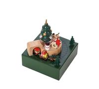 Boîte à musique de Noël - Boîte à musique de Noël - Boîte à musique pour l'artisanat, les présentoirs de bureau de vacances - Boîte à musique légère à collectionner et pour l'intérieur avec train