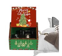 Boîte à musique de Noël vintage | Boîte à musique en bois vintage avec manivelle - Boîte à musique en bois, adaptée pour un anniversaire, Noël, souvenir de la fête des mères, Thanksgiving