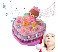 Boîte à Musique décorative Faite à la Main Rose pour - Boîte à Musique en Forme de cœur avec Figurine de Princesse, Jolie Petite boîte à Musique pour Femmes, Filles, Anniversaire