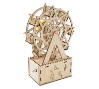 Boîte à musique en bois à grande roue - 15 cm rotative faite à la main - Kit de bricolage pour adultes, adolescents, anniversaire, Noël, vacances, cadeau, décoration, projet amusant