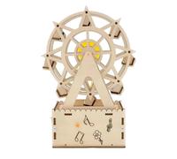 Boîte à musique en bois avec roues en ferris rotatives, kit de construction de projets de loisirs en bois, 11 x 6,5 x 20 cm, modèle de boîtes à musique pour adolescents, garçons et filles
