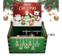 Boîte à musique en bois, boîte à musique de Noël | Boîte à musique en bois avec air de Noël - Boîte en bois vintage à manivelle, boîte à musique d'Halloween à remonter pour les vacances entre amis et
