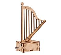 Boîte à musique en bois en forme de harpe, jouet artisanal à faire soi-même, cadeau for les ornements de 14 ans et plus