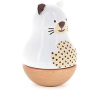 Boîte à musique en bois massif Vilac - Boizoos - Mariette la minette - Frère Jacques - H 14 x Ø 8,5 cm